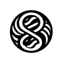 Intricate Celticinspired Monochrome Design A Circular Composition of Intertwined Lines Forming an Abstract Symbol. vector
