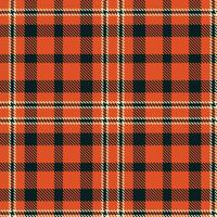 Plaid pattern seamless. Rustic Furious Fox and Warm Black Feather Tartan Textile Design. vector