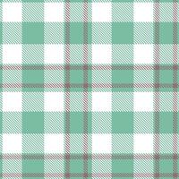 Plaid pattern seamless. Highland Neptune Green and Sandy White Tartan Textile Design. vector