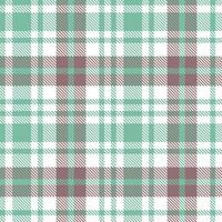 Plaid pattern seamless. Soft Neptune Green and Mellow White Tartan Textile Design. vector