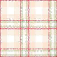 Metallic Highlighter Pink Tartan patterns fabric texture. Modern Pale Naive Peach Seamless Tartan vector