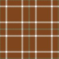 Modern Seamless Tartan featuring Warm Hazelnut Chocolate and Dusty Watercress Textile Design vector