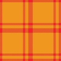 Dusty Red Pigment Tartan patterns fabric texture. Modern Pale Laughing Orange Seamless Tartan vector