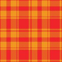 Plaid pattern seamless. Deep Red Pigment and Metallic Laughing Orange Tartan Textile Design. vector