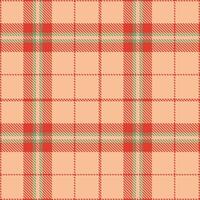 Modern Sandy CG Red and Cool Cream Blush Seamless Tartan Textile Design vector
