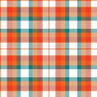 Plaid pattern seamless. Soft Blaze Orange and Autumn White Tartan Textile Design. vector