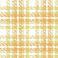 Mellow Salted Caramel Tartan patterns fabric texture. Modern Muted White Seamless Tartan vector