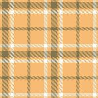 Neon Amber Dawn Tartan patterns fabric texture. Modern Autumn Olive Shade Seamless Tartan vector