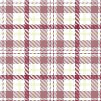 Bright White Tartan patterns fabric texture. Modern Soft Tibetan Red Seamless Tartan vector