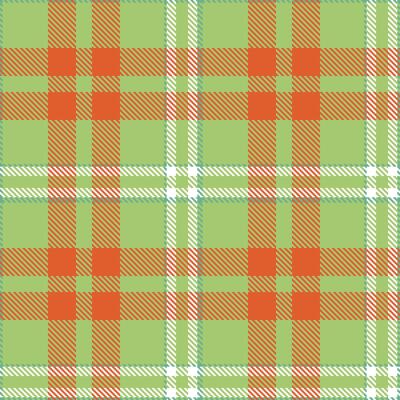 Modern Neon Alverda and Neon Water Fern Seamless Tartan Textile Design