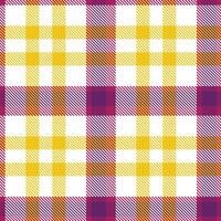Metallic White Tartan patterns fabric texture. Modern Dusky Violet Red Seamless Tartan vector