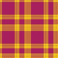 Modern Seamless Tartan featuring Classic Violet Red and Warm Abra Goldenrod Textile Design vector