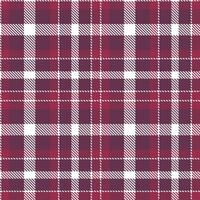 Plaid pattern seamless. Light White and Vivid Wine Gummy Red Tartan Textile Design. vector