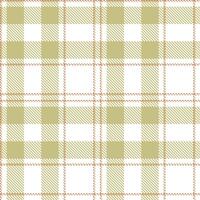 Plaid pattern seamless. Vintage Fiddlehead Fern and Deep White Tartan Textile Design. vector