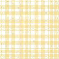 Plaid pattern seamless. Cool White and Deep Buttery Croissant Tartan Textile Design. vector