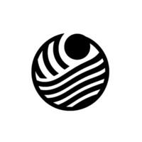 Abstract Design A spherical composed of black stripes and a circle against a white background, creating a minimalist and modern visual. vector