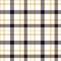 Metallic Sassy Yellow Tartan patterns fabric texture. Modern Soft White Seamless Tartan vector