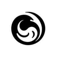 Abstract YinYang Inspired Design A Circular Composition of Intertwined Black and White Curves, Suggesting Movement and Balance. vector