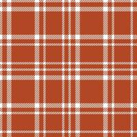 Plaid pattern seamless. Dusky White and Muted Cattail Red Tartan Textile Design. vector