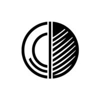 Symmetrical Black and White Circular Featuring Segmented Elements and Bold Contrast, Minimalist Aesthetic. vector
