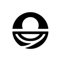 Abstract Black White with Symmetrical Composition A SemiCircle Above, Curving Shapes Below, Evoking Balance vector