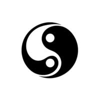 Simple Yin Yang Symbol in Black and White on a Pure White Background. vector