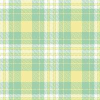 Modern Seamless Tartan featuring Bright Heath Green and Bright Lemon Gelato Textile Design vector