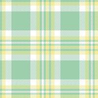 Plaid pattern seamless. Highland Heath Green and Soft Lemon Gelato Tartan Textile Design. vector