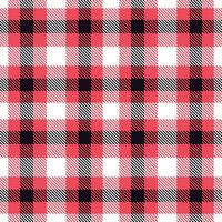 Deep Highlighter Red Tartan patterns fabric texture. Modern Vintage White Seamless Tartan vector