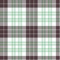 Cool White and Vintage Heath Green Seamless Tartan Textile Design vector
