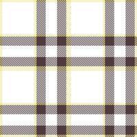Metallic Lemon Gelato Tartan patterns fabric texture. Modern Traditional White Seamless Tartan vector