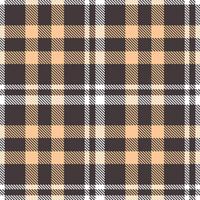 Dusky Black Truffle Tartan patterns fabric texture. Modern Deep White Seamless Tartan vector