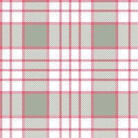 Modern Seamless Tartan featuring Mellow Highlighter Pink and Light White Textile Design vector