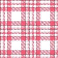 Dusty White Tartan patterns fabric texture. Modern Bright Highlighter Pink Seamless Tartan vector