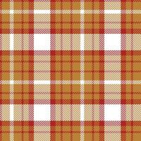 Plaid pattern seamless. Classic Orchestra of Red and Muted Farmhouse Ochre Tartan Textile Design. vector