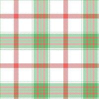 Modern Seamless Tartan featuring Highland Zombie Green and Vintage White Textile Design vector