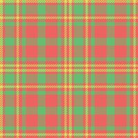 Warm Coral Commander and Soft Zombie Green Seamless Tartan Textile Design vector