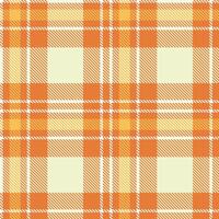 Muted Carrot Stick Tartan patterns fabric texture. Modern Soft White Seamless Tartan vector