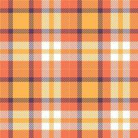 Dusky Summer Orange and Deep Rinsed Out Red Seamless Tartan Textile Design vector