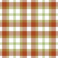 Warm White Seamless Tartan with Mellow Island Monkey accents Textile Design vector