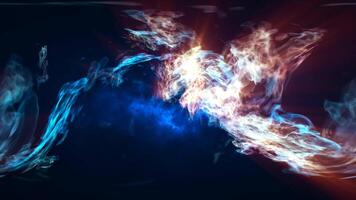 A vibrant abstract image of bright blue energy exploding in darkness video