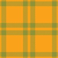 Modern Seamless Tartan featuring Vivid Pico Orange and Cool Turtle Moss Textile Design vector