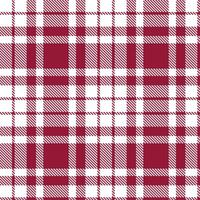 Modern Seamless Tartan featuring Deep White and Pale Pink Raspberry Textile Design vector
