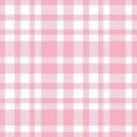 Modern Pale Soft Pink and Traditional White Seamless Tartan Textile Design vector
