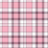 Plaid pattern seamless. Rich Soft Pink and Warm White Tartan Textile Design. vector