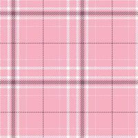 Modern Seamless Tartan featuring Autumn Soft Pink and Metallic White Textile Design vector