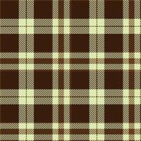 Dark Cassiterite Brown Tartan patterns fabric texture. Modern Warm Greedy Green Seamless Tartan vector