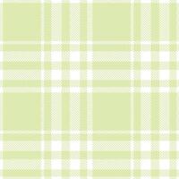 Modern Seamless Tartan featuring Soft White and Pastel Greedy Green Textile Design vector
