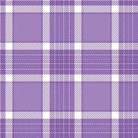 Mellow Amethyst and Rustic White Seamless Tartan Textile Design vector