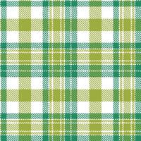 Modern Seamless Tartan featuring Classic White and Metallic Elysian Green Textile Design vector